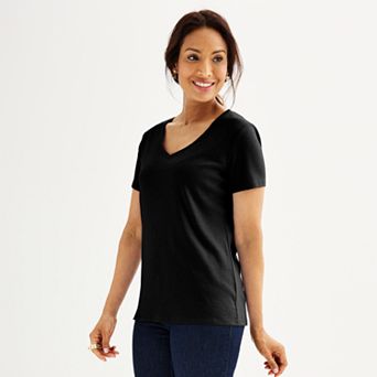 Women's Croft & Barrow® Essential V-Neck Tee