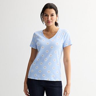 Women's Croft & Barrow® Essential V-Neck Tee