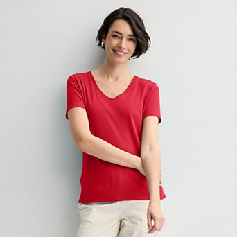 Women's Croft & Barrow® Essential V-Neck Tee