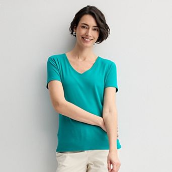 Women's Croft & Barrow® Essential V-Neck Tee
