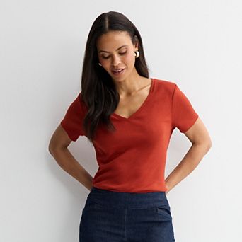 Women's Croft & Barrow® Essential V-Neck Tee