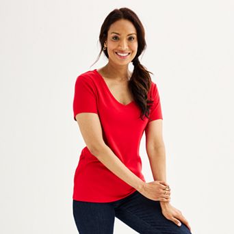 Women's Croft & Barrow® Essential V-Neck Tee