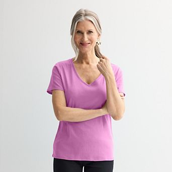 Women's Croft & Barrow® Essential V-Neck Tee