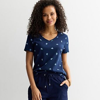 Women's Croft & Barrow® Essential V-Neck Tee