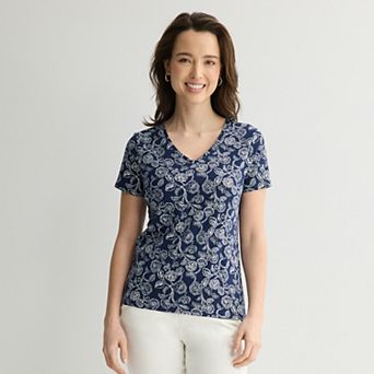 Women's Croft & Barrow® Essential V-Neck Tee