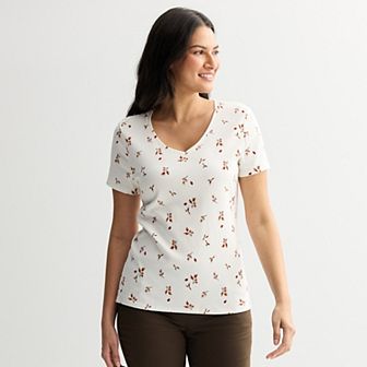 Women's Croft & Barrow® Essential V-Neck Tee