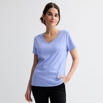 Women's Croft & Barrow® Essential V-Neck Tee