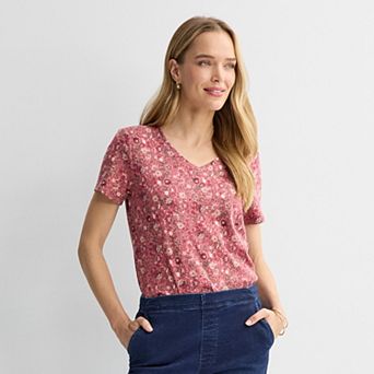 Women's Croft & Barrow® Essential V-Neck Tee
