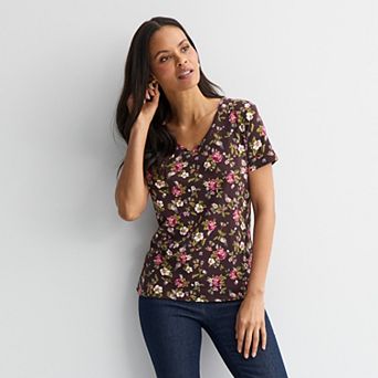 Women's Croft & Barrow® Essential V-Neck Tee