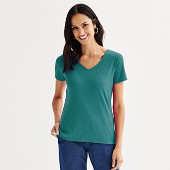 Women's Croft & Barrow® Essential V-Neck Tee
