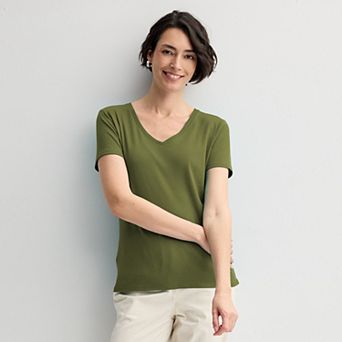 Women's Croft & Barrow® Essential V-Neck Tee