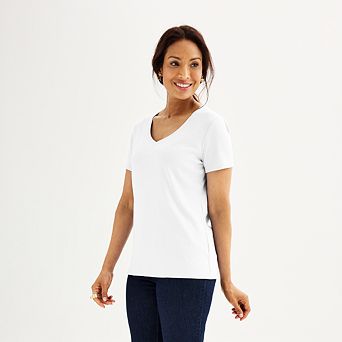Women's Croft & Barrow® Essential V-Neck Tee