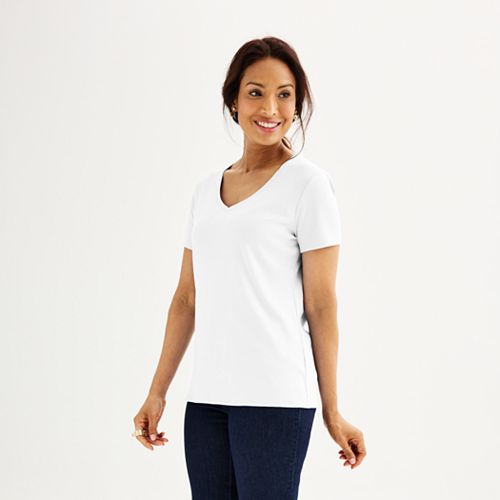 Women's Croft & Barrow® Essential V-Neck Tee