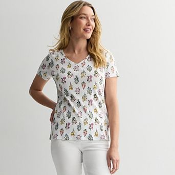 Women's Croft & Barrow® Essential V-Neck Tee