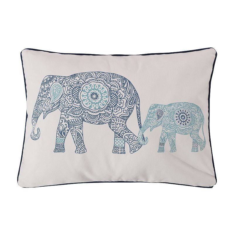 Levtex Tania Elephants Decorative Pillow, 12" x 24"