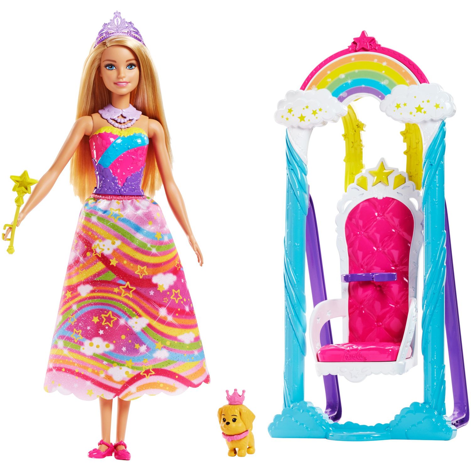 barbie dreamtopia rainbow cove 7 doll gift set