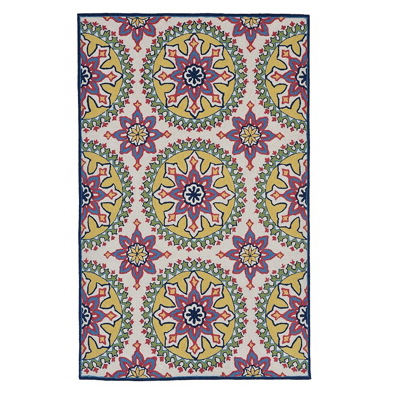 Liora Manne Capri Moroccan Medallion Indoor Outdoor Rug, Multi, 2X8 Ft