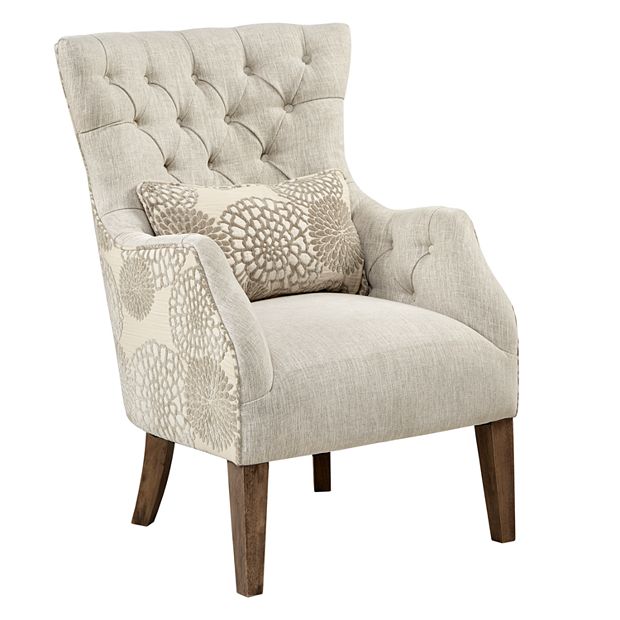 Madison Park Furlong Accent Chair with Back Throw Pillow