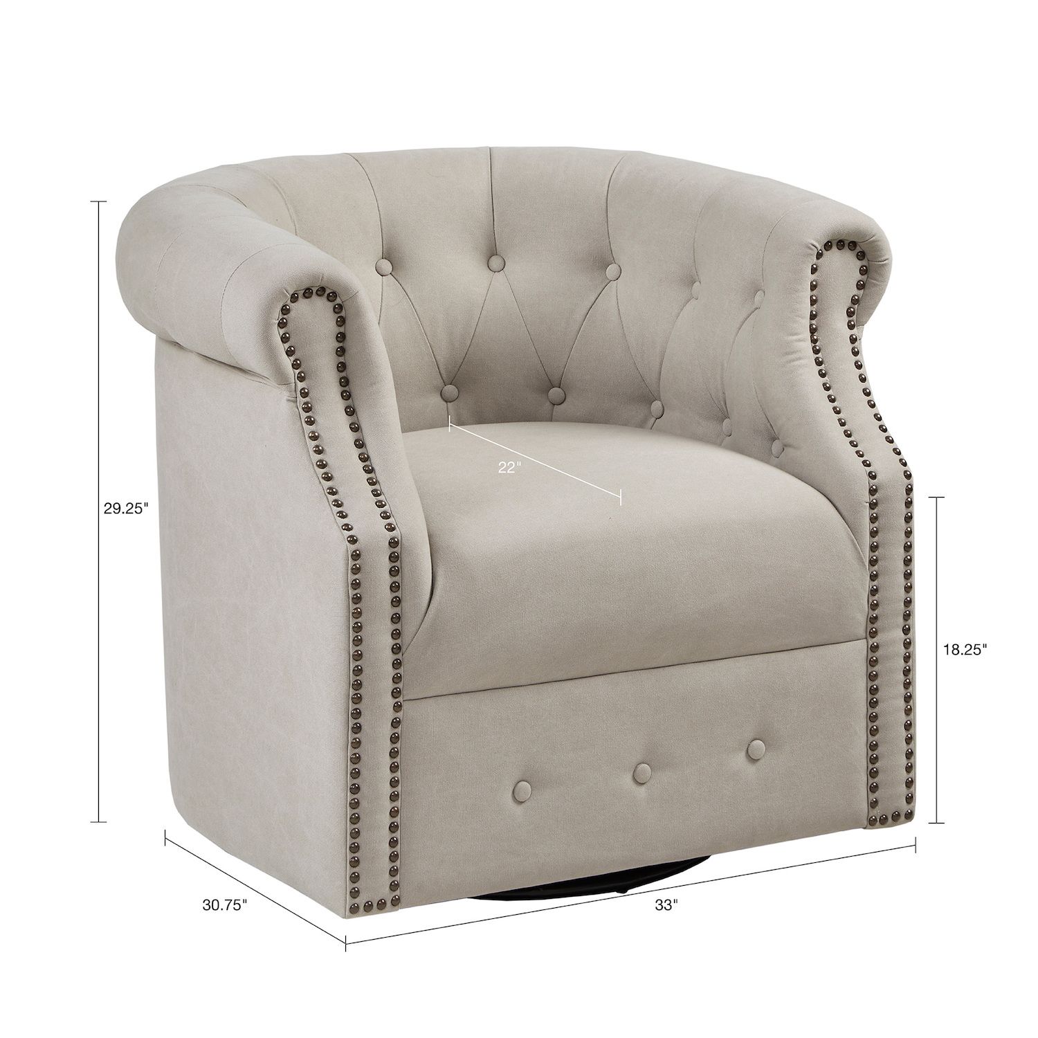 Madison Park Admiral Swivel Accent Chair