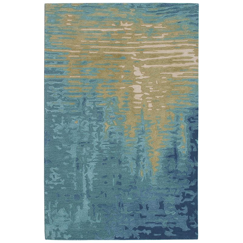 Liora Manne Corsica Reflection Wool Rug, Blue, 2X7.5 Ft
