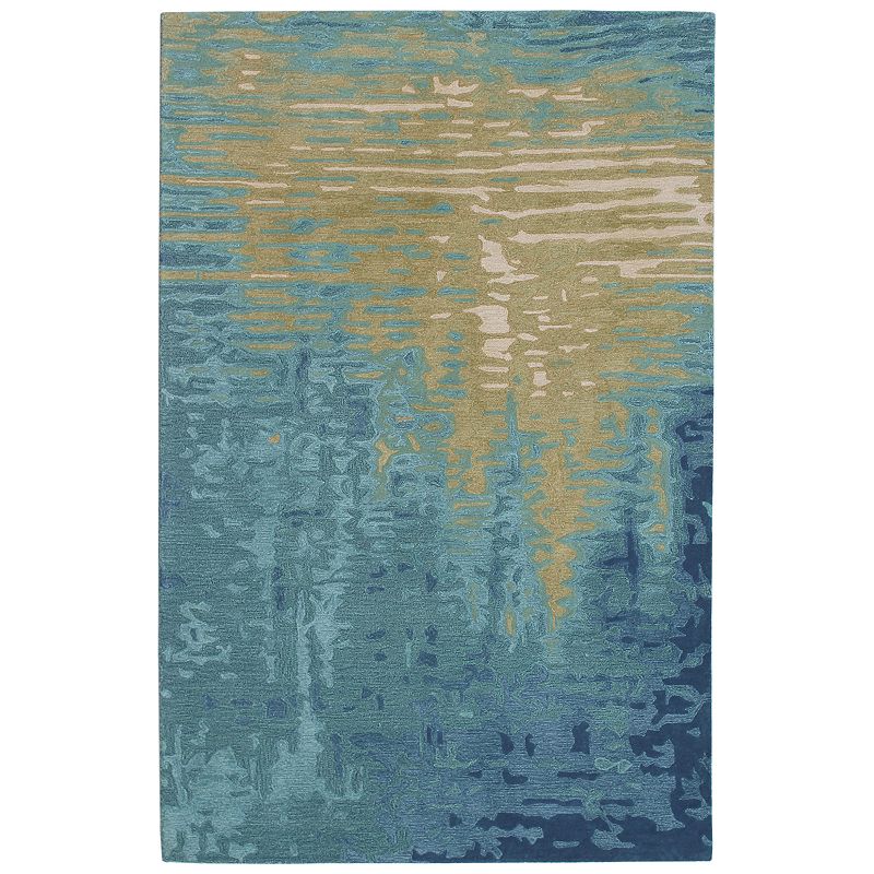 Liora Manne Corsica Reflection Wool Rug, Blue, 5X7.5 Ft