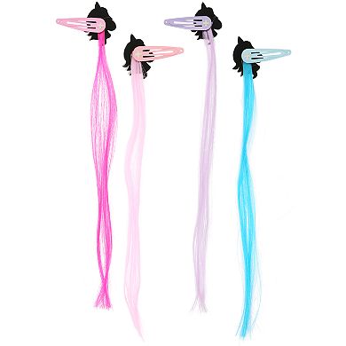 Girls 4-16 Elli by Capelli 4-pack Unicorn Mane Hair Extension Clips