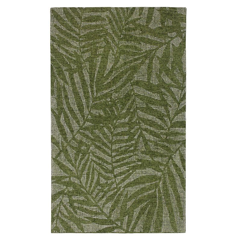 Liora Manne Savannah Olive Branches Wool Rug, Green, 7.5X9.5 Ft