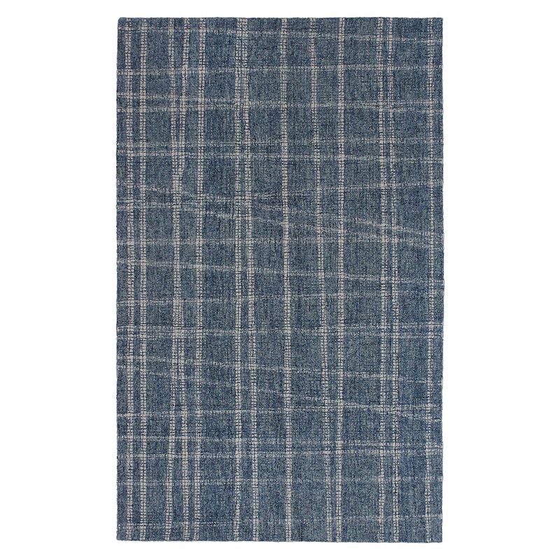 Liora Manne Savannah Mad Plaid Wool Rug, Blue, 7.5X9.5 Ft