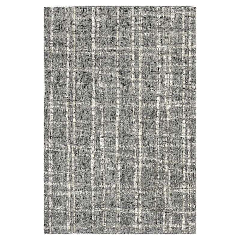 Liora Manne Savannah Mad Plaid Wool Rug, Grey, 2X7.5 Ft