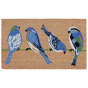 Liora Manne Natura Blue Birds Indoor Outdoor Coir Doormat