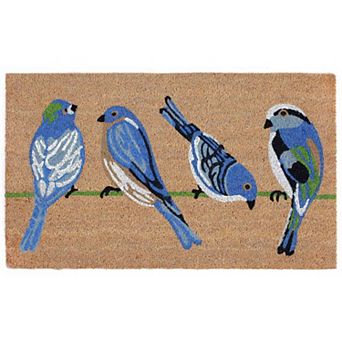 Liora Manne Natura Blue Birds Indoor Outdoor Coir Doormat