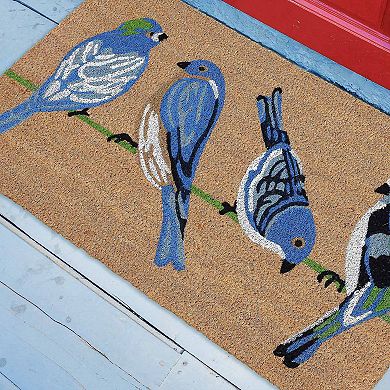 Liora Manne Natura Blue Birds Indoor Outdoor Coir Doormat - 18'' x 30''