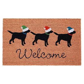 Liora Manne Natura Three Dogs Welcome Indoor Outdoor Coir Doormat - 18'' x 30''