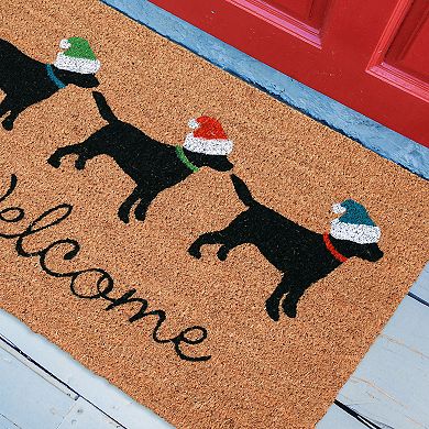 Liora Manne Natura Three Dogs Welcome Indoor Outdoor Coir Doormat - 18'' x 30''