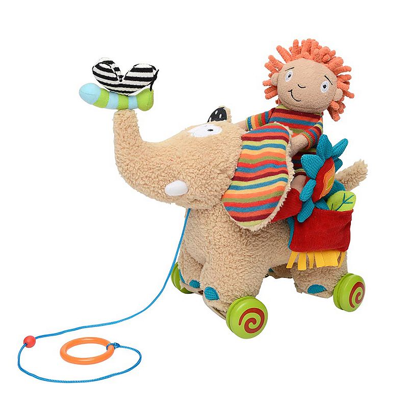 Dolce Pull Along Elephant Plush Interactive Stuffed 