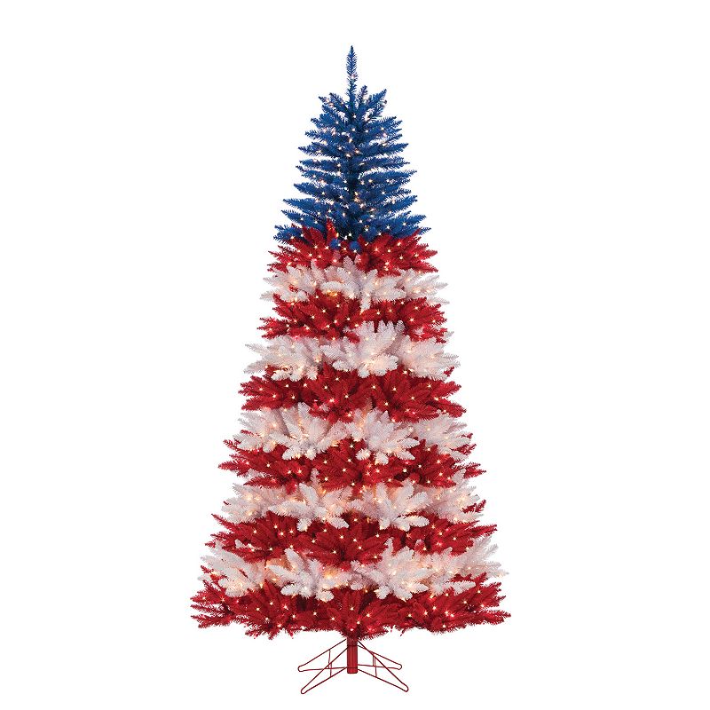 Sterling 7.5-ft. Patriotic Pre-Lit Artificial Christmas Tree, Multicolor
