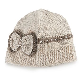 Women's SIJJL Wool Beaded Bow Beanie