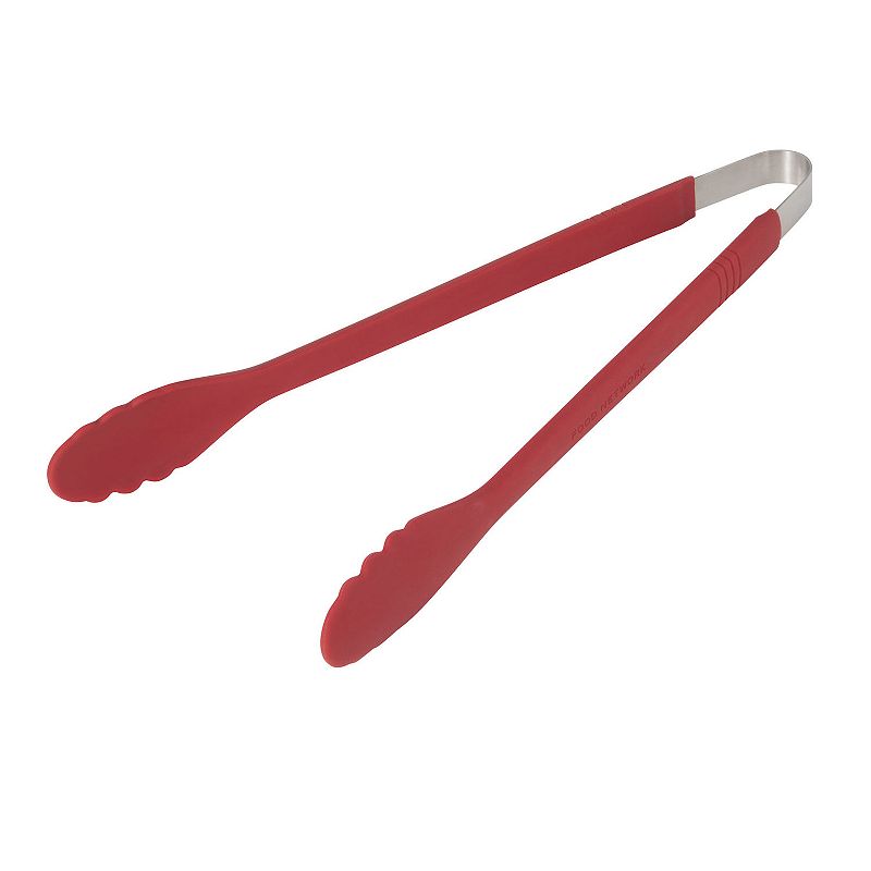 Food Network Silicone Tongs, Med Red
