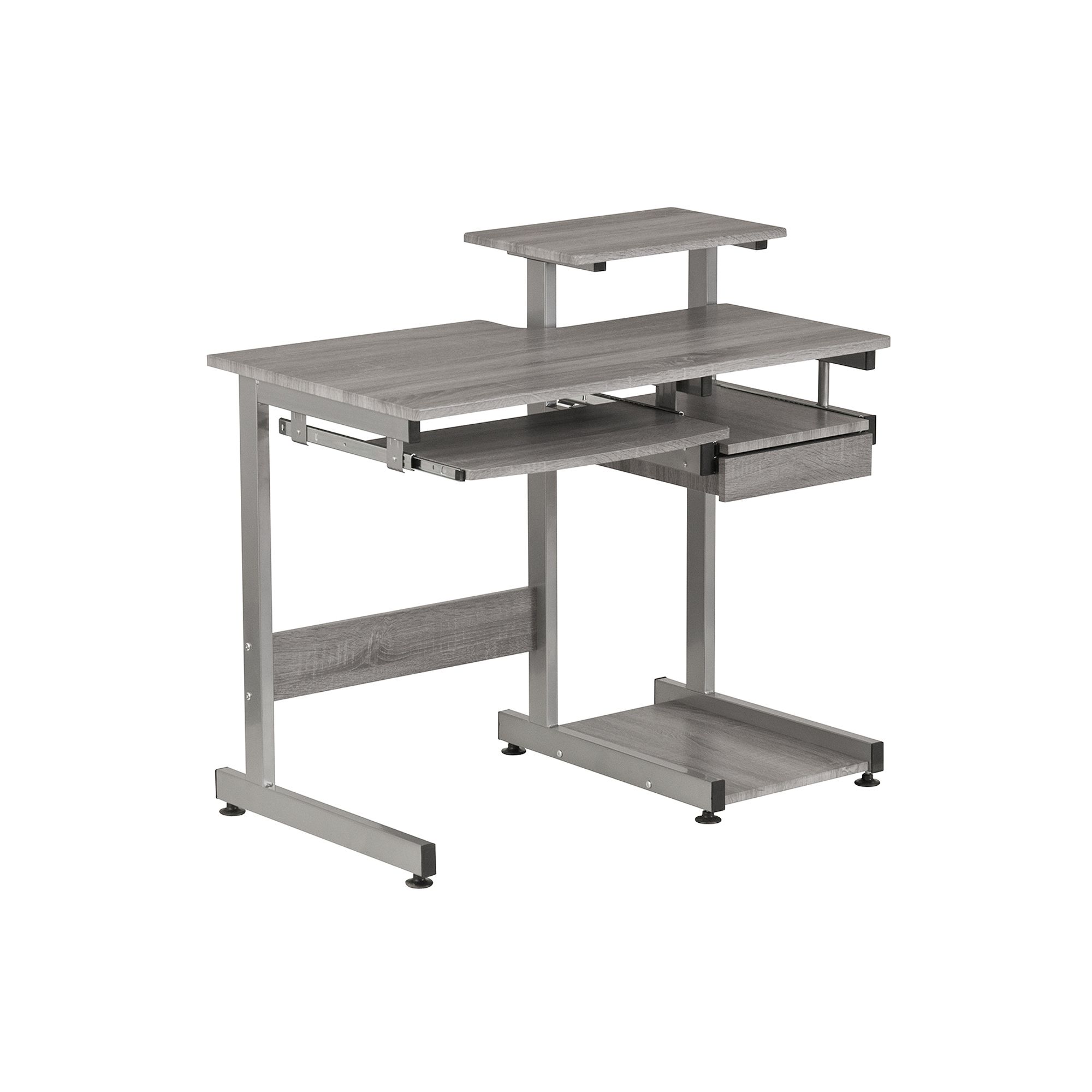 Techni Mobili Workstation Computer Desk, Gray