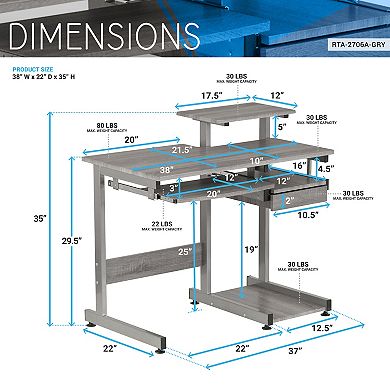 Techni Mobili Workstation Computer Desk