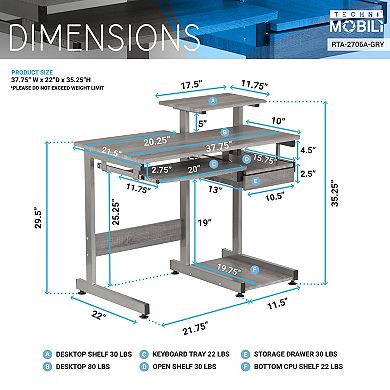 Techni Mobili Workstation Computer Desk