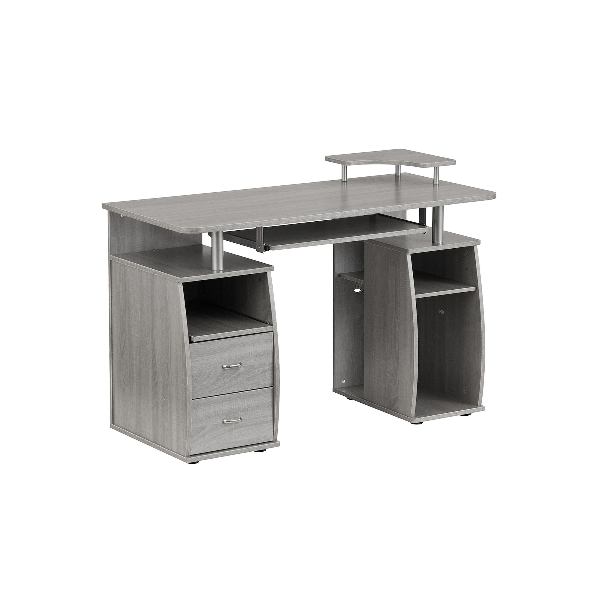 Techni Mobili Complete Workstation Computer Desk, Gray