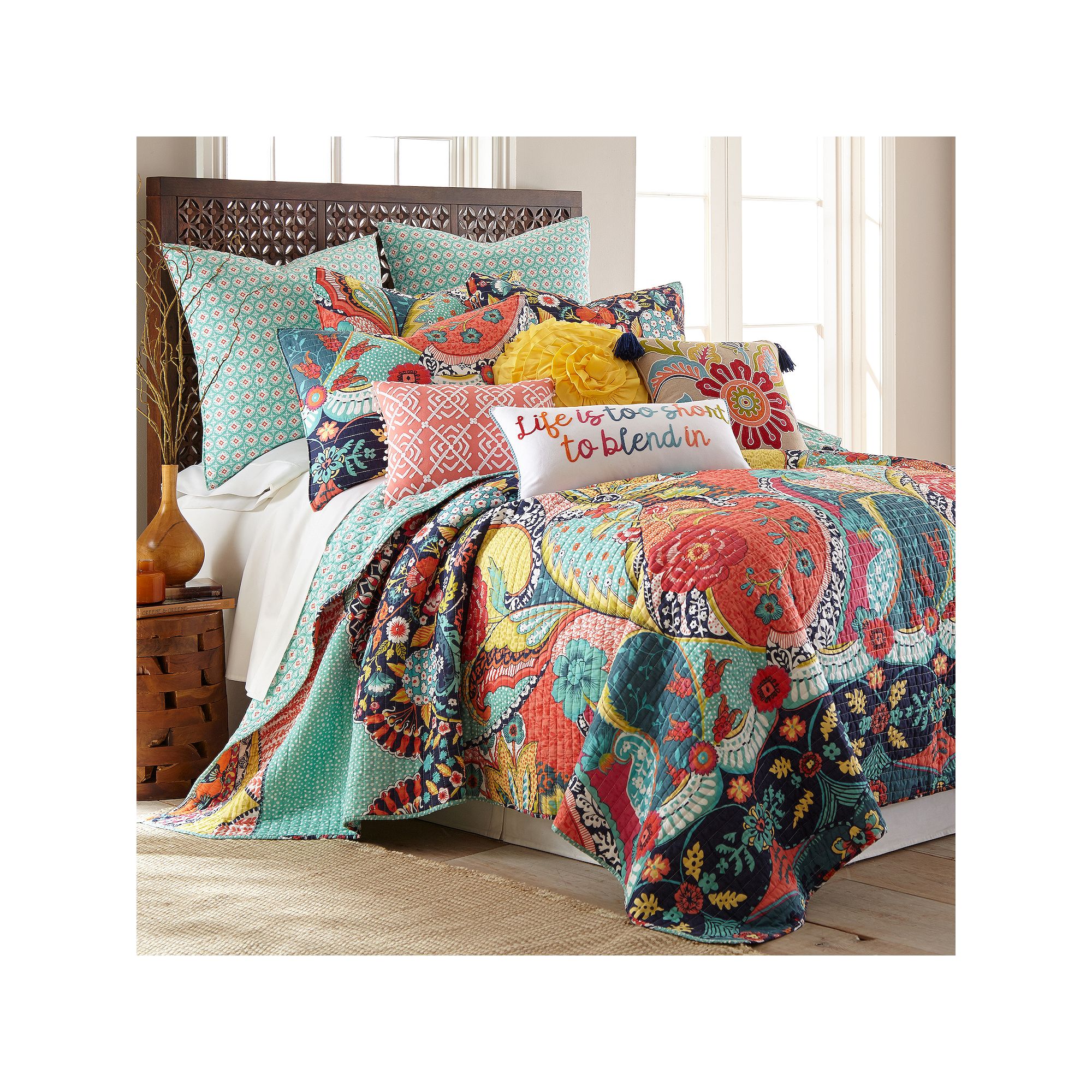 Levtex Home Jules Quilt Set with Shams, Pink