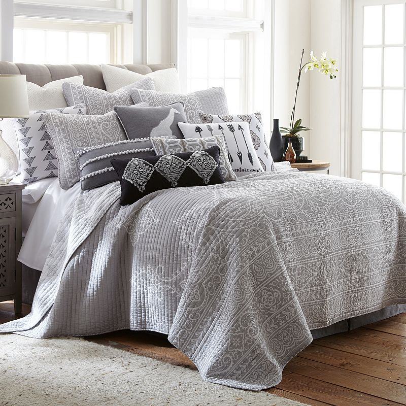 Levtex Home Carlisle Quilt Set with Shams, Grey, Full/Queen