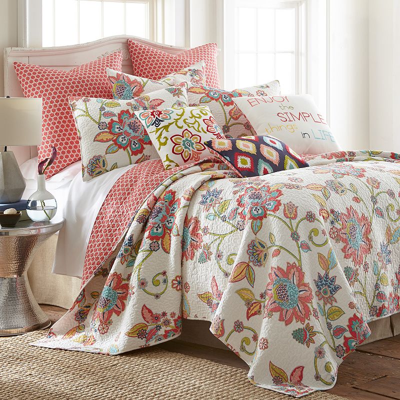 UPC 848336098038 product image for Levtex Home Clementine Spring Quilt Set, Red | upcitemdb.com