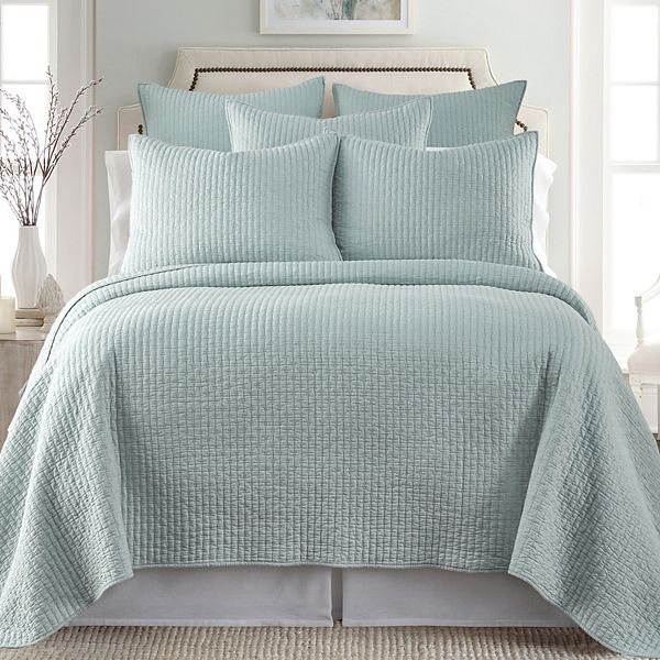 Levtex Home Cross Stitch Quilt Set - Blue Haze (FULL/QUEEN)