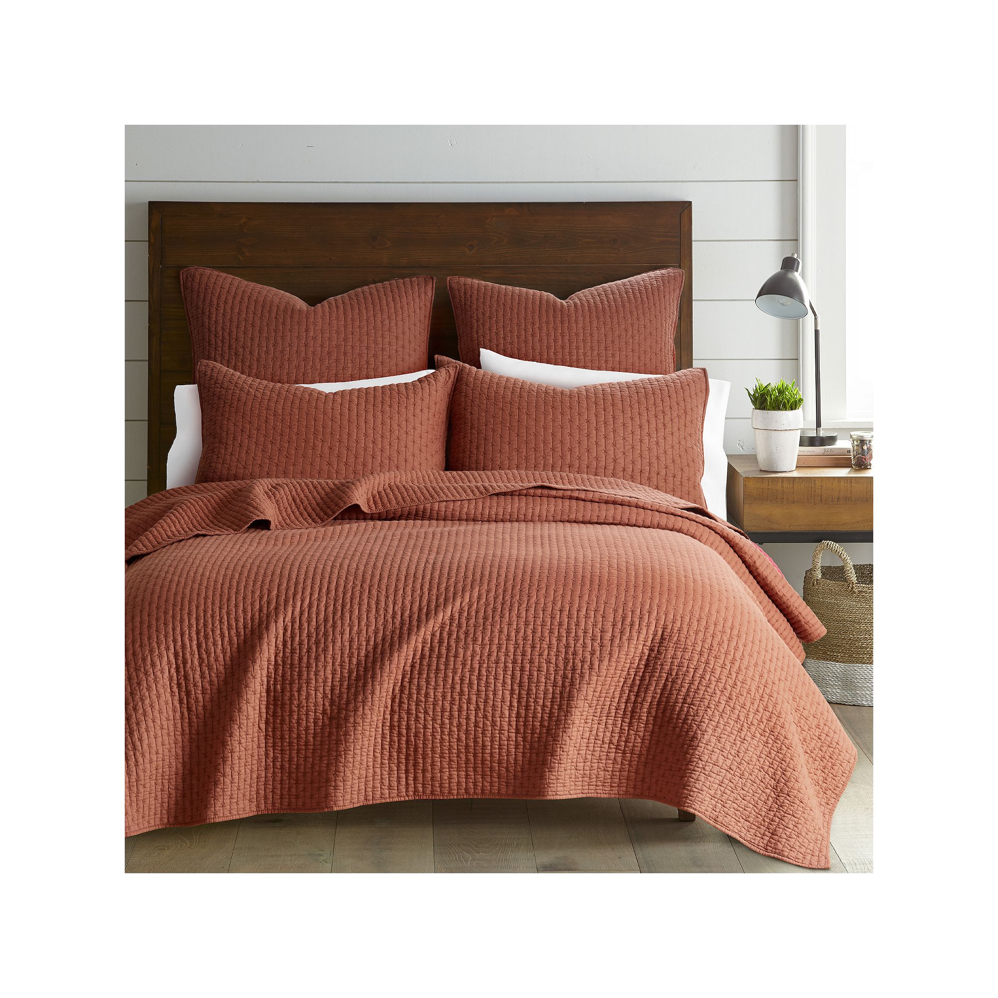 Levtex Home Cross Stitch Quilt Set, Clay