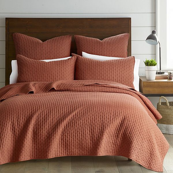 Levtex Home Cross Stitch Quilt Set - Clay (FULL/QUEEN)