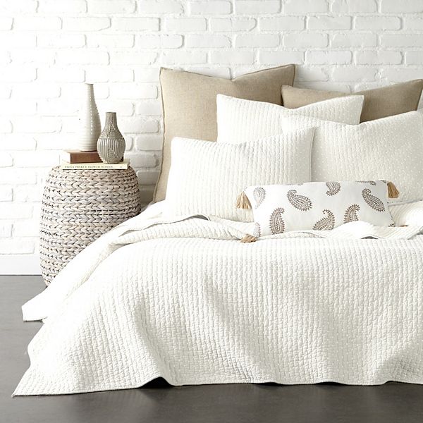 Levtex Home Cross Stitch Quilt Set - Cream (FULL/QUEEN)