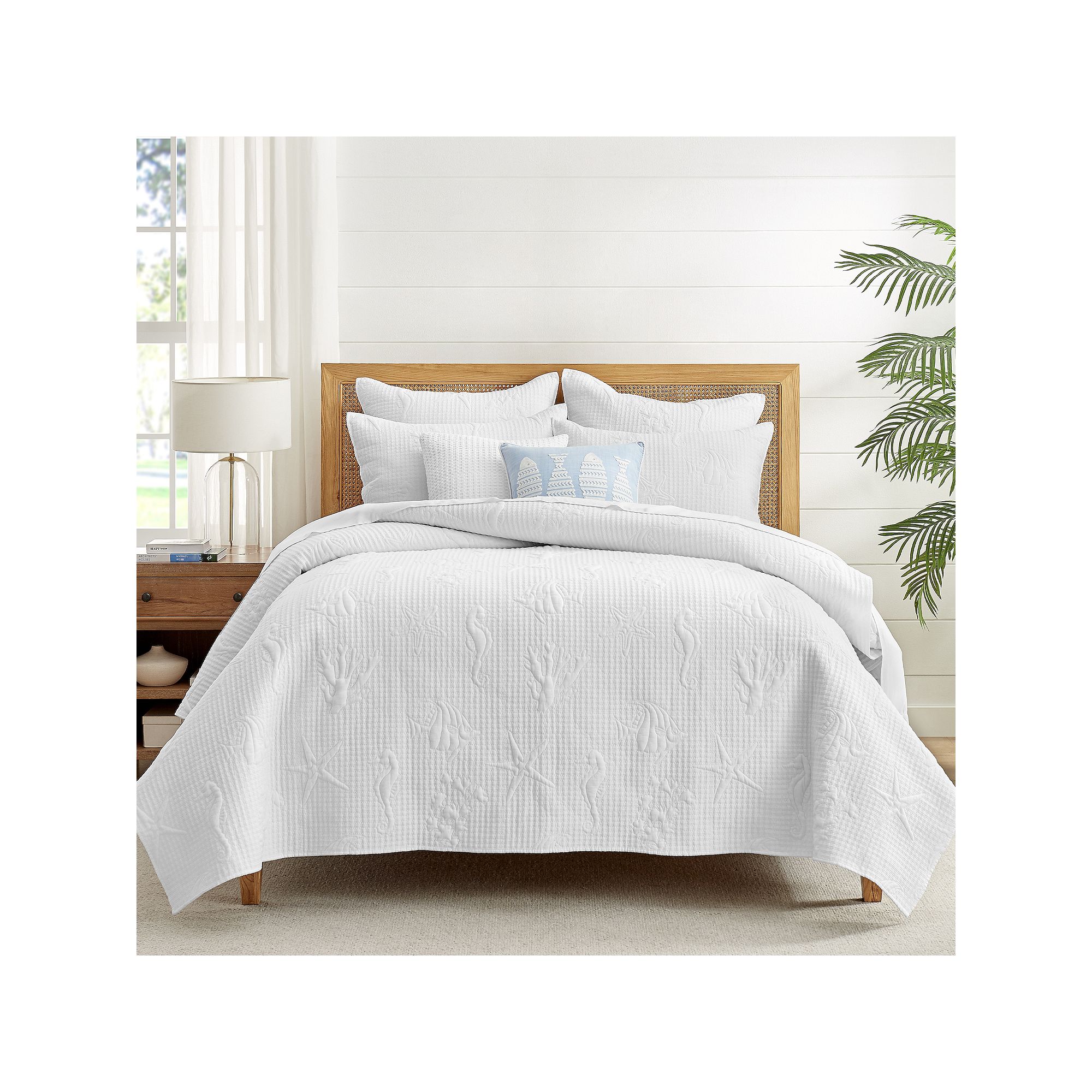 Levtex Home Cross Stitch Quilt Set, White